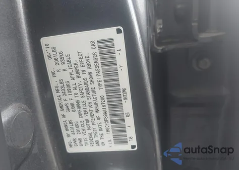 2010 Honda Accord 2.4 Ex-L from USA, damaged, VIN 1HGCP2F89AA167200